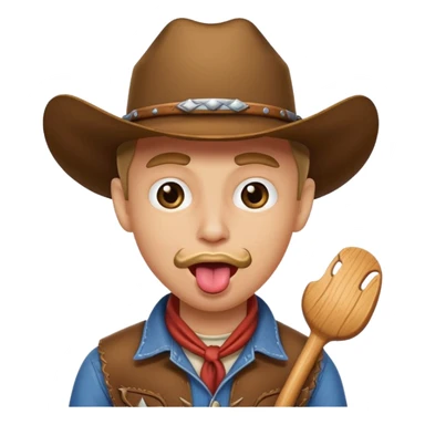 cowboy face sticking tongue out😛 sticker