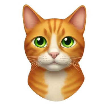 Orange cat with multicolored eyes. One eye is green and the other eye is brown. sticker