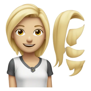 blonde girl smiling softly wearing a jack and jones shirt sticker