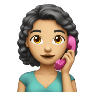 Una chica con un teléfono móvil sticker