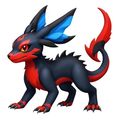 Guilmon-Salandit-Umbreon-Fakémon-hybrid-creature (full body)  sticker