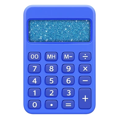 calculator cobalt glittery sparkle sticker