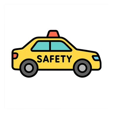 side view of a safety car, realistic details sticker