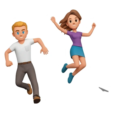 Man and woman jumping off building sticker