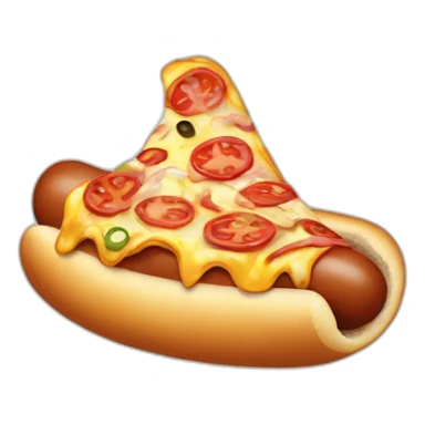 Hot dog eating pizza sticker