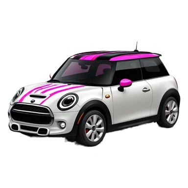 black mini cooper se with hot pink stripes sticker