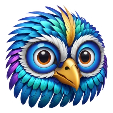 cool bird with style and eyes sticker