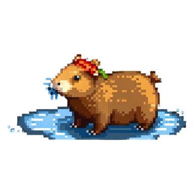 capybara floating in space sticker