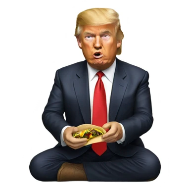 Realistic Donald Trump eating a taco sticker