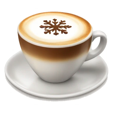 Cappuccino with a snowflake froth sticker
