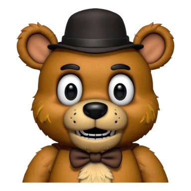 Freddy Fazbear with black and tiny hat from Five Nights At Freddy's Movie sticker