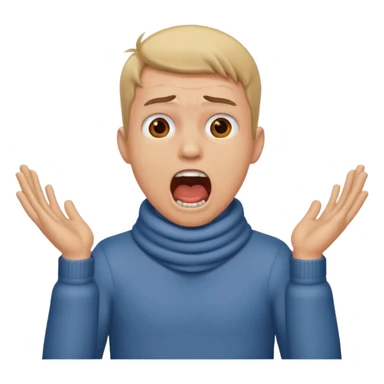 Guy with holding his both hands on neck screamingly  sticker