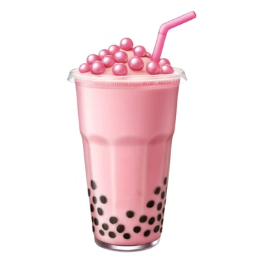 strawberry boba milk tea sticker