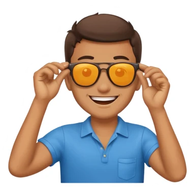 A guys taking of his sun glasses in a emoji like this 😎 sticker