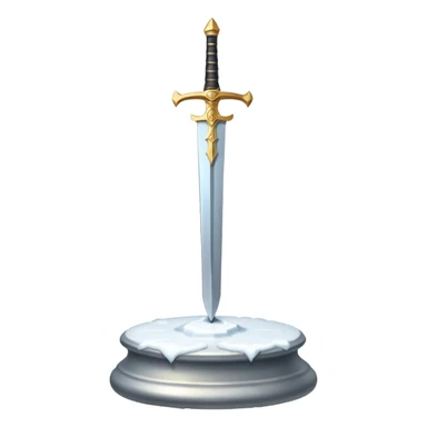 sharp sword in snow pedestal sticker