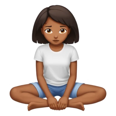 Black girl looking down at the floor sticker