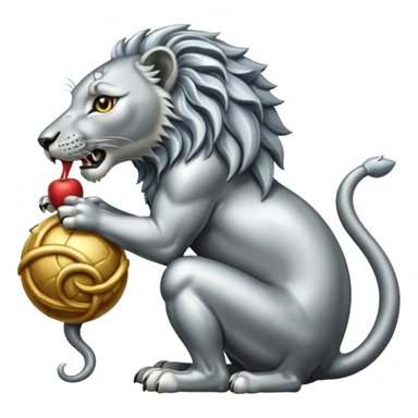 Silver Elder Scrolls Online Lion eating its tail Ouroboro sticker