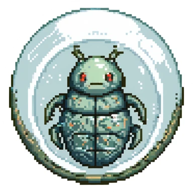 MRI parasitic embryo, digital, fetal small shape in otherworldly bubble, eerie, horror, pupa, crystalis, in-utero, sea-life, crustaceanoid, photorealismm syphonophore sticker