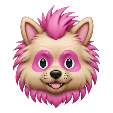 Mutated dog with pink Mohawk  sticker