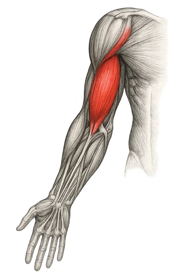 tricipite visto anatomicamente , colora solo il tricipite, il resto fallo in bianco e nero sticker