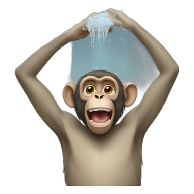 monkeys showering sticker