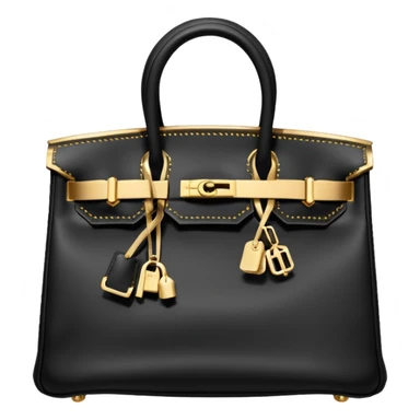 black hermes birkin with gold stitching bag sticker