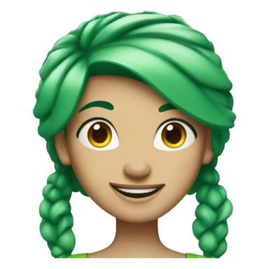 Winking Woman with green hair sticker