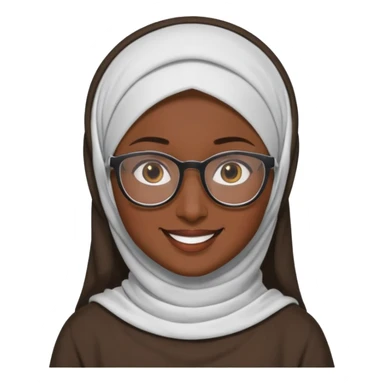 dark skin tech hijabie with glasses sticker