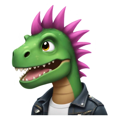 Dino with punk hair sticker