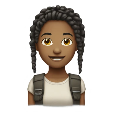 smiling girl with short dreadlocks  sticker