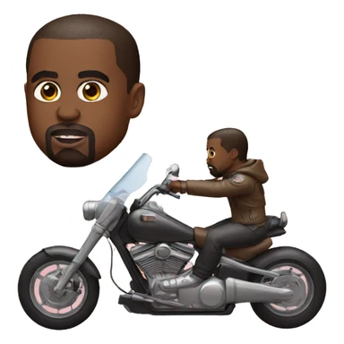 Kanye west on a motorbike sticker