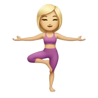 blonde girl doing yoga sticker