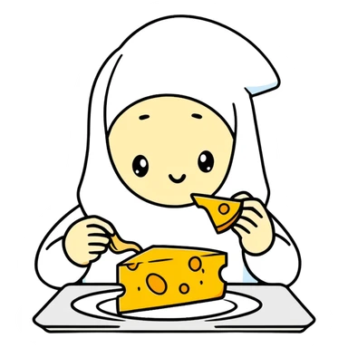 Cheese eating a human sticker