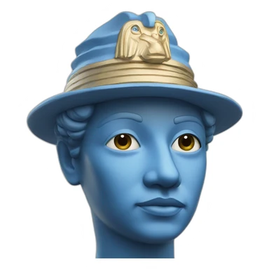 Face of Ptahs statue in blue Egypt hat sticker