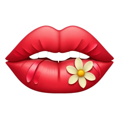 Lips made of flower petals sticker