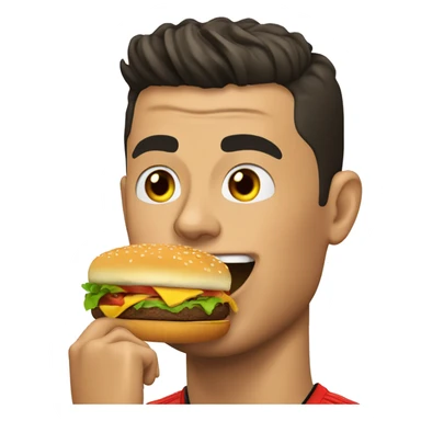 Cristiano Ronaldo eating a burger sticker