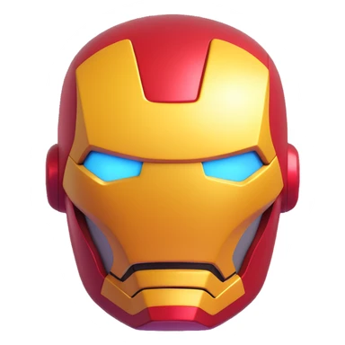 Iron Man, shiny and rounded, 3D emoji style sticker