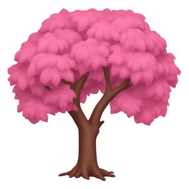 Pink tree covered with pink leaves  sticker