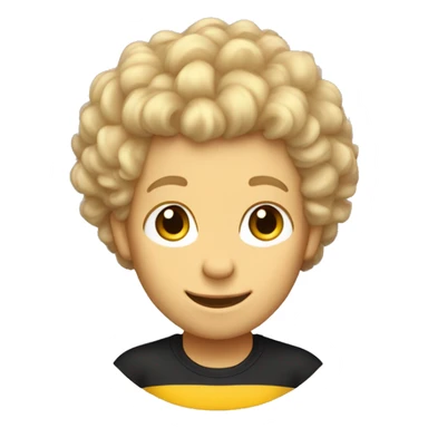 flying bumblebee with blond fluffy curly haircut on his head light skintone male sticker
