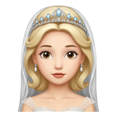 bride veil, hair and tiara sticker