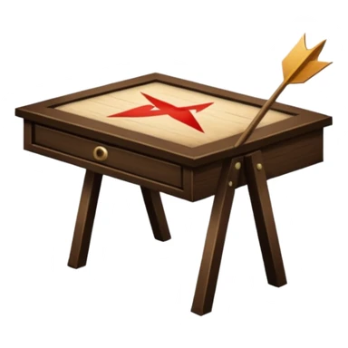 tavolo con freccia verso un piede sticker