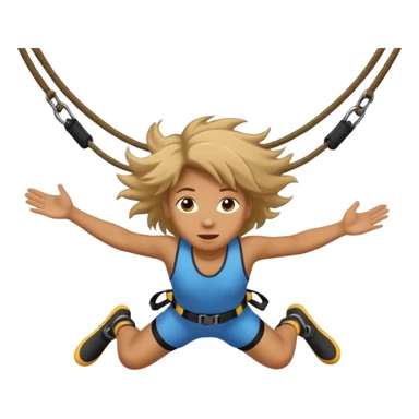 bungee jumping face only with hair flying sticker