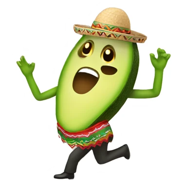 Dancing Mexican avocado emoji sticker