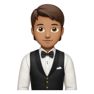 a bartender man with bow tie and vest, having brown hair















 sticker