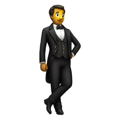 man in tailcoat stands with his back sticker