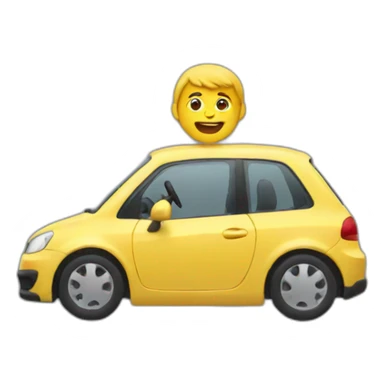 Driving a car sticker