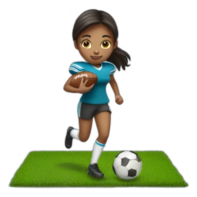 a girl playing football sticker