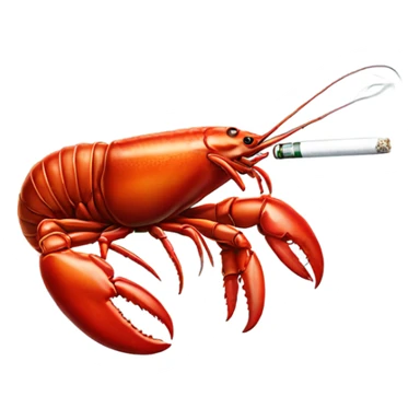 Lobster smoking cigarette sticker
