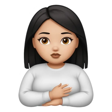 fat brown pretty bratz girl with black straight hair and white full sleeve sticker