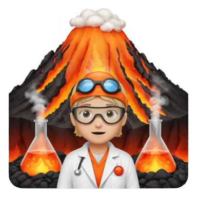Volcano Experiment of  a kid  sticker